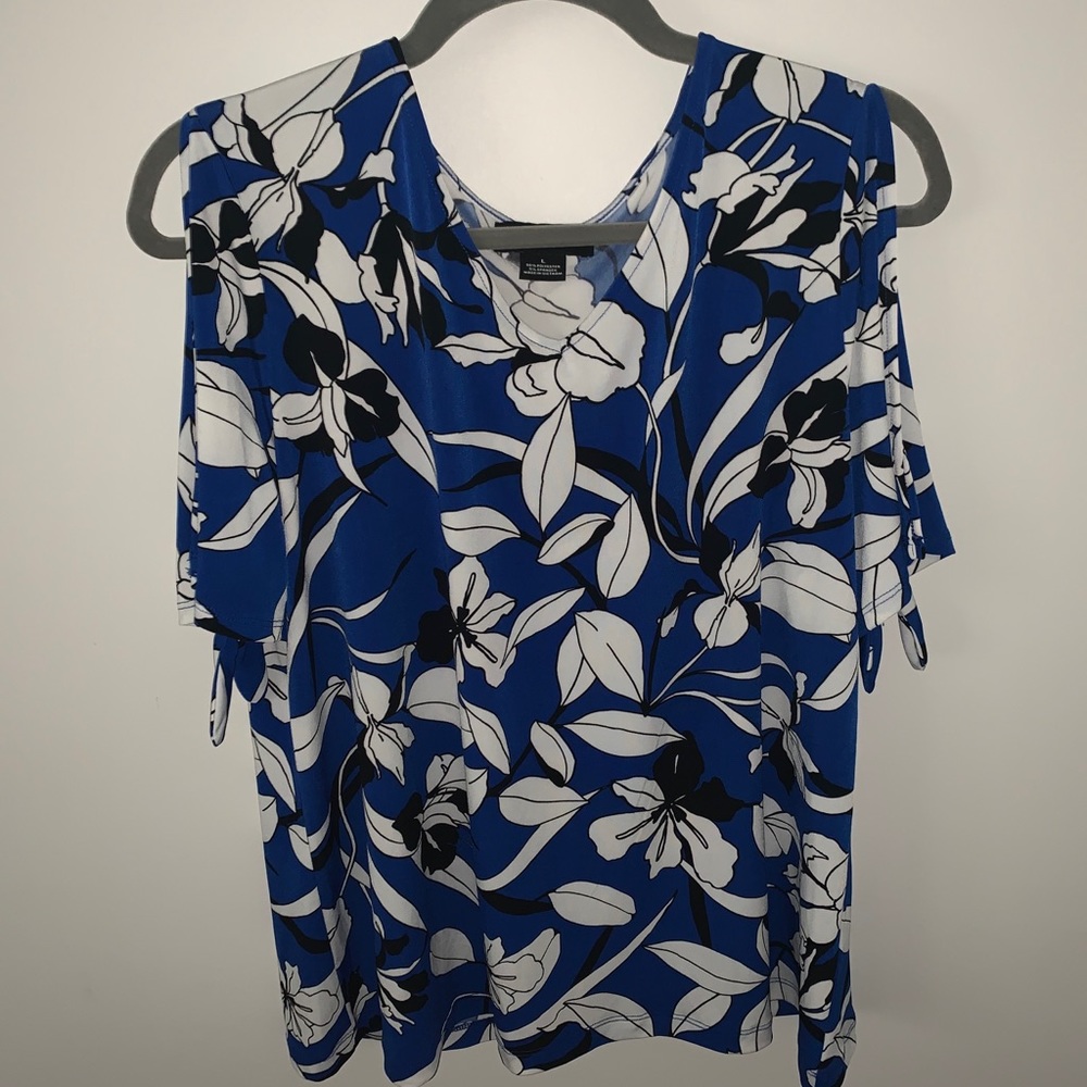 Liz Claiborne Blouse Cold Shoulder Size L